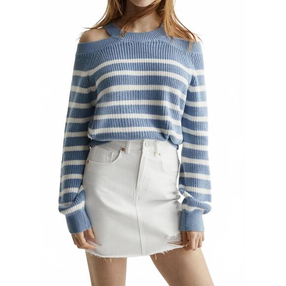 Mango Teen's Frayed Hem White Denim Mini Skirt NWT Teens Large - Picture 1 of 11